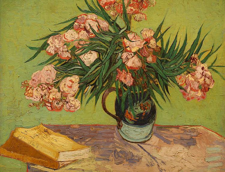 Vincent Van Gogh Vase with Oleanders and Books China oil painting art